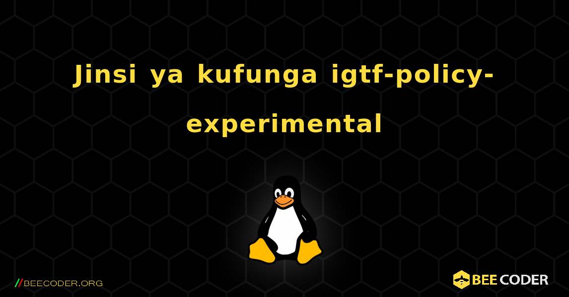 Jinsi ya kufunga igtf-policy-experimental . Linux