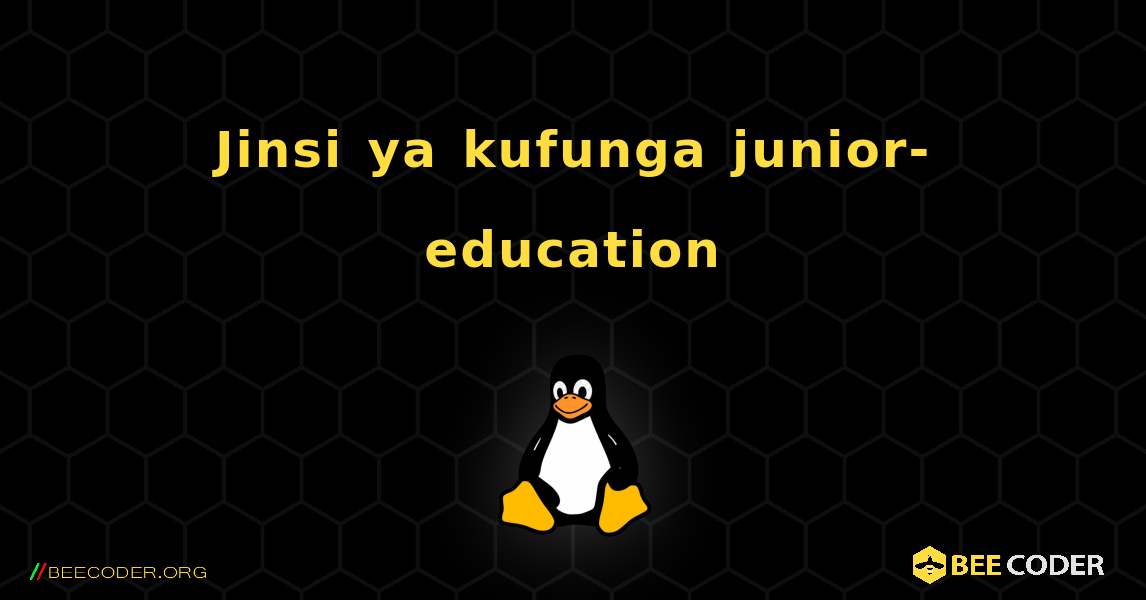 Jinsi ya kufunga junior-education . Linux