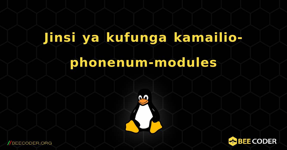 Jinsi ya kufunga kamailio-phonenum-modules . Linux