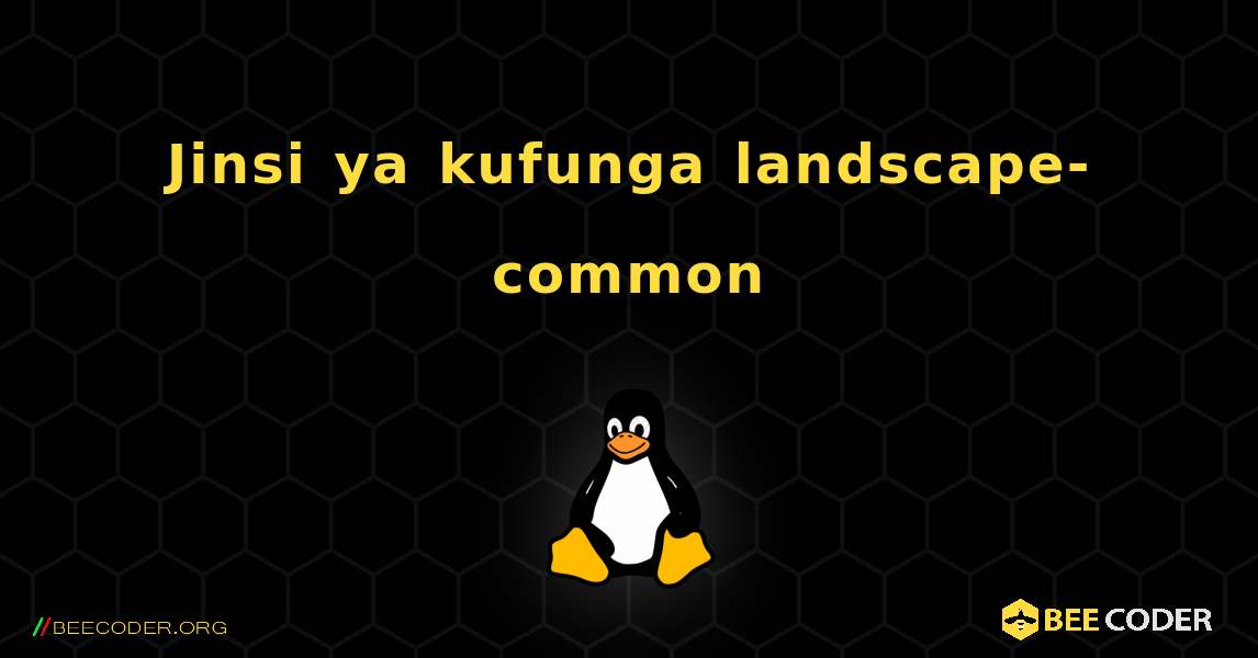 Jinsi ya kufunga landscape-common . Linux