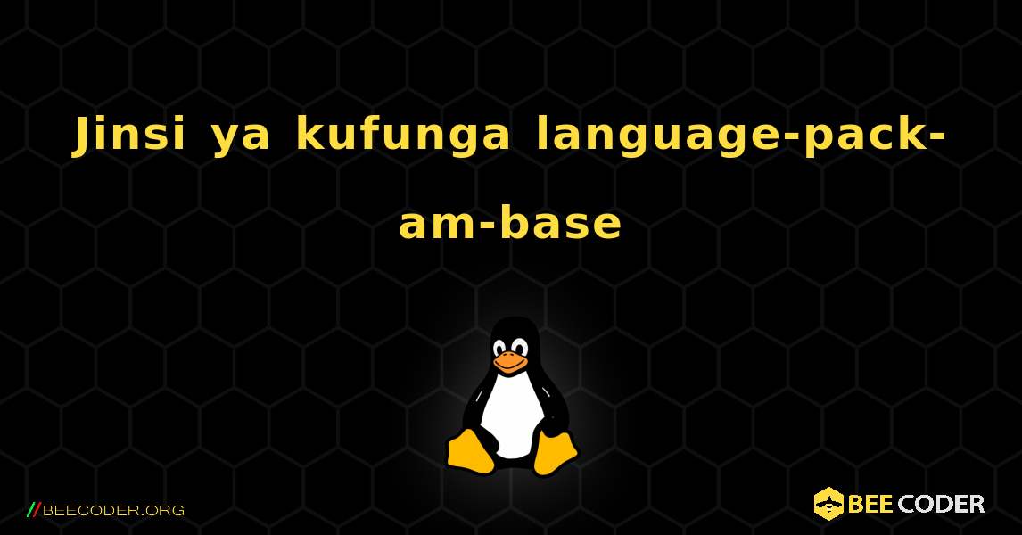 Jinsi ya kufunga language-pack-am-base . Linux
