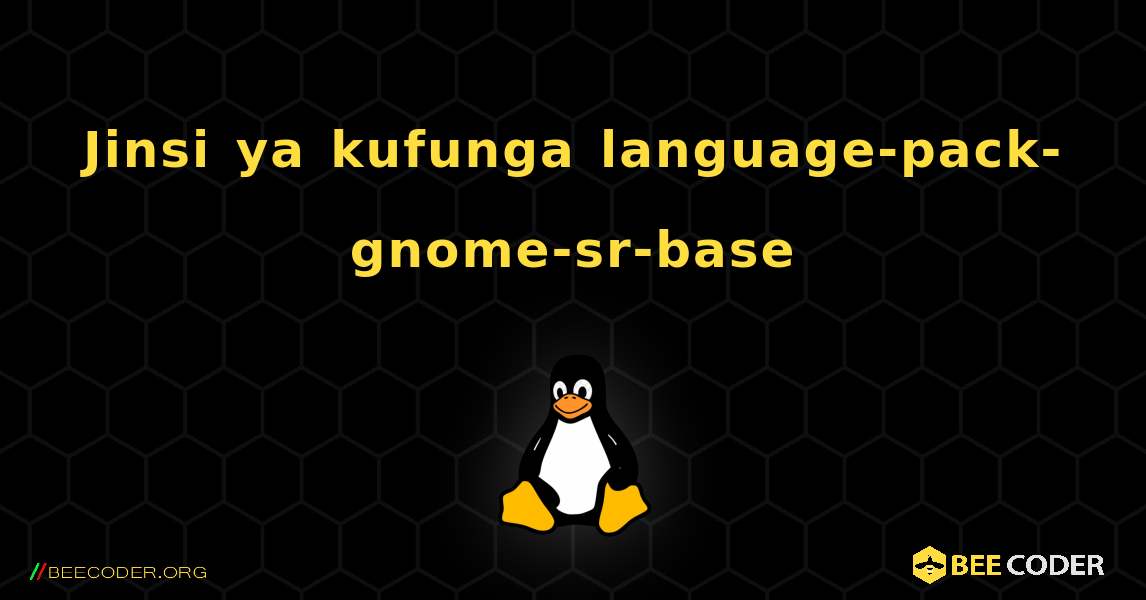 Jinsi ya kufunga language-pack-gnome-sr-base . Linux