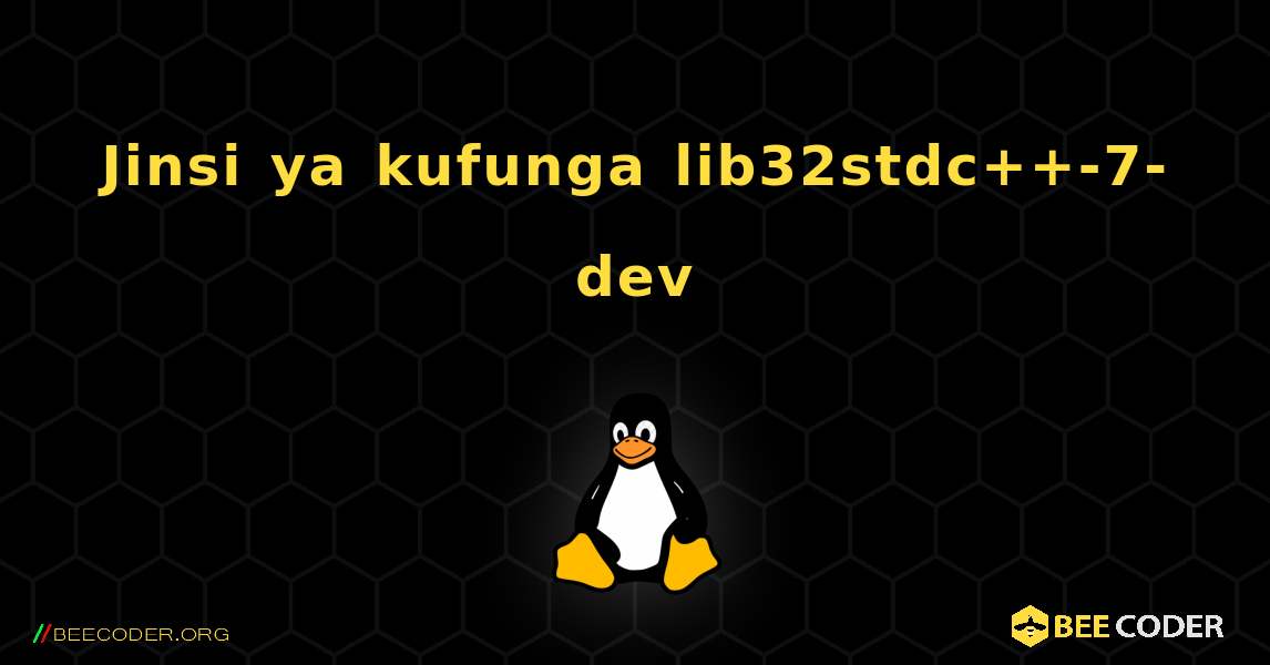 Jinsi ya kufunga lib32stdc++-7-dev . Linux