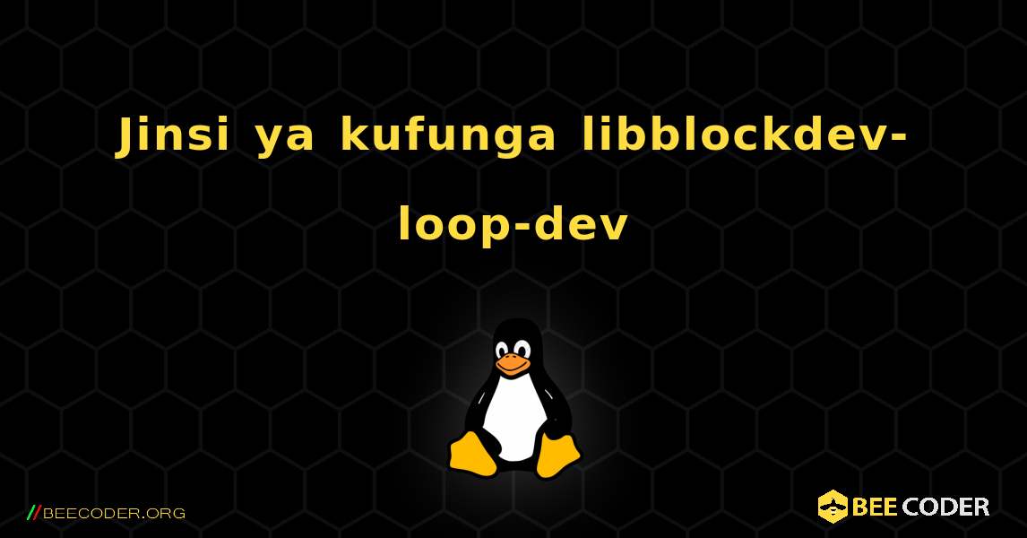 Jinsi ya kufunga libblockdev-loop-dev . Linux
