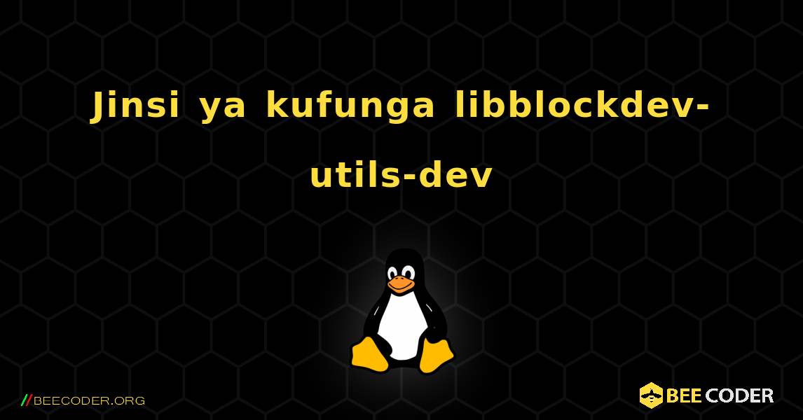 Jinsi ya kufunga libblockdev-utils-dev . Linux