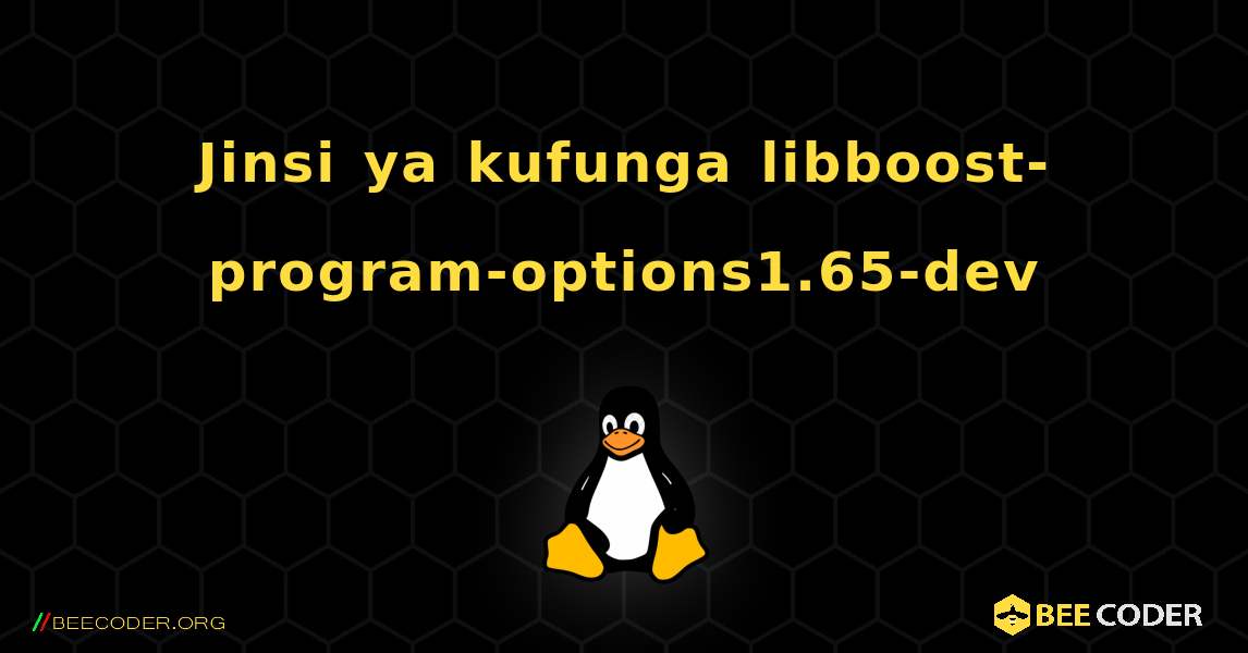 Jinsi ya kufunga libboost-program-options1.65-dev . Linux