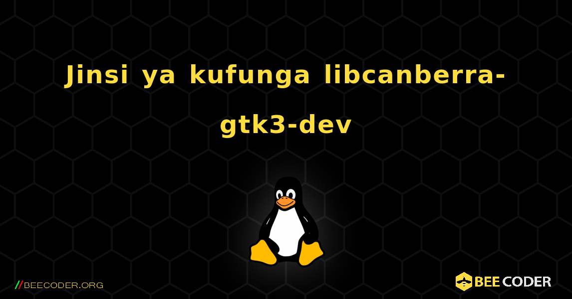 Jinsi ya kufunga libcanberra-gtk3-dev . Linux