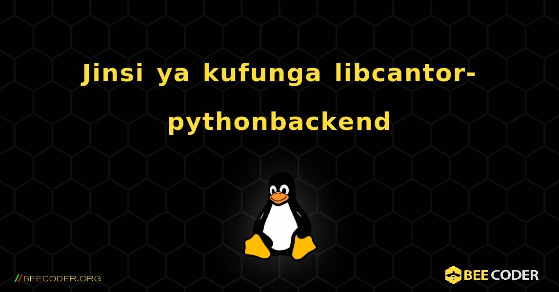 Jinsi ya kufunga libcantor-pythonbackend . Linux