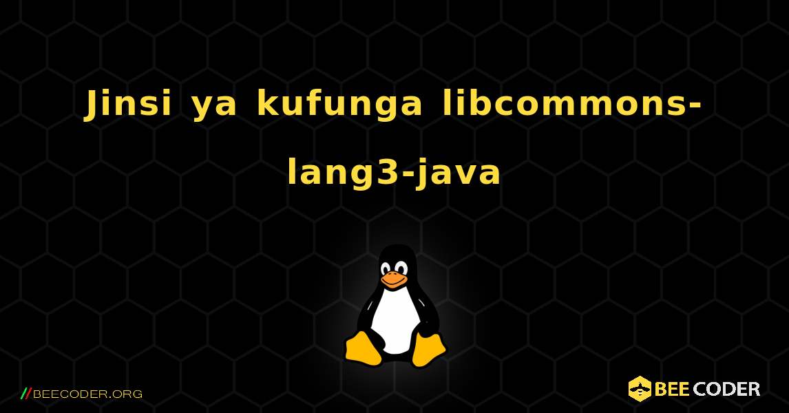 Jinsi ya kufunga libcommons-lang3-java . Linux