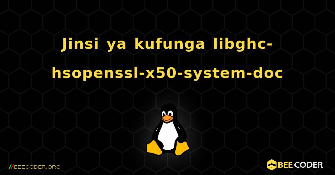 Jinsi ya kufunga libghc-hsopenssl-x50-system-doc . Linux