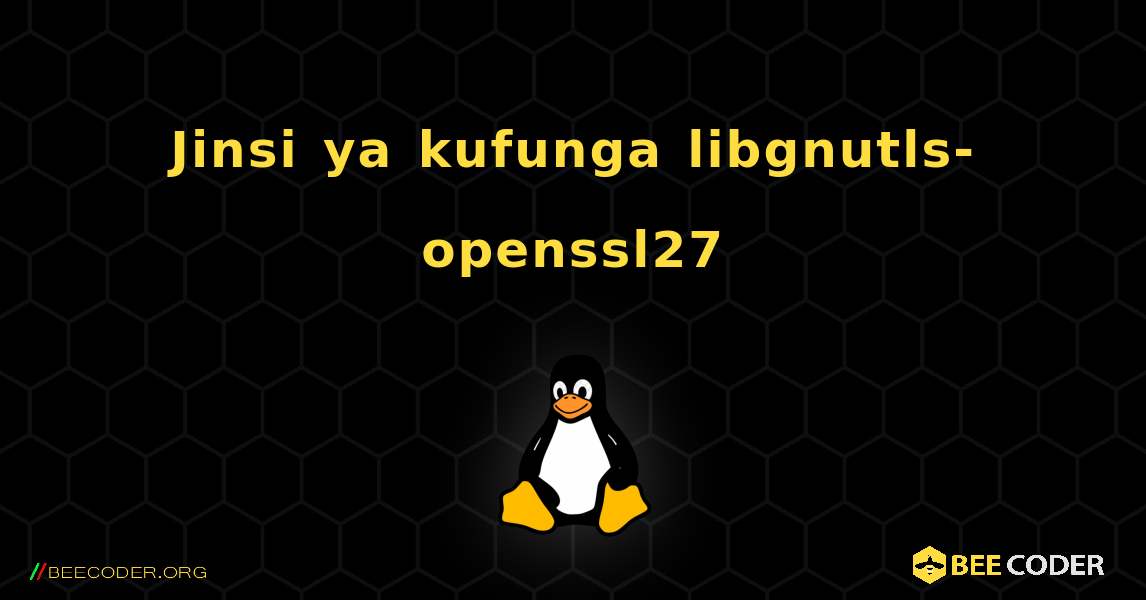 Jinsi ya kufunga libgnutls-openssl27 . Linux