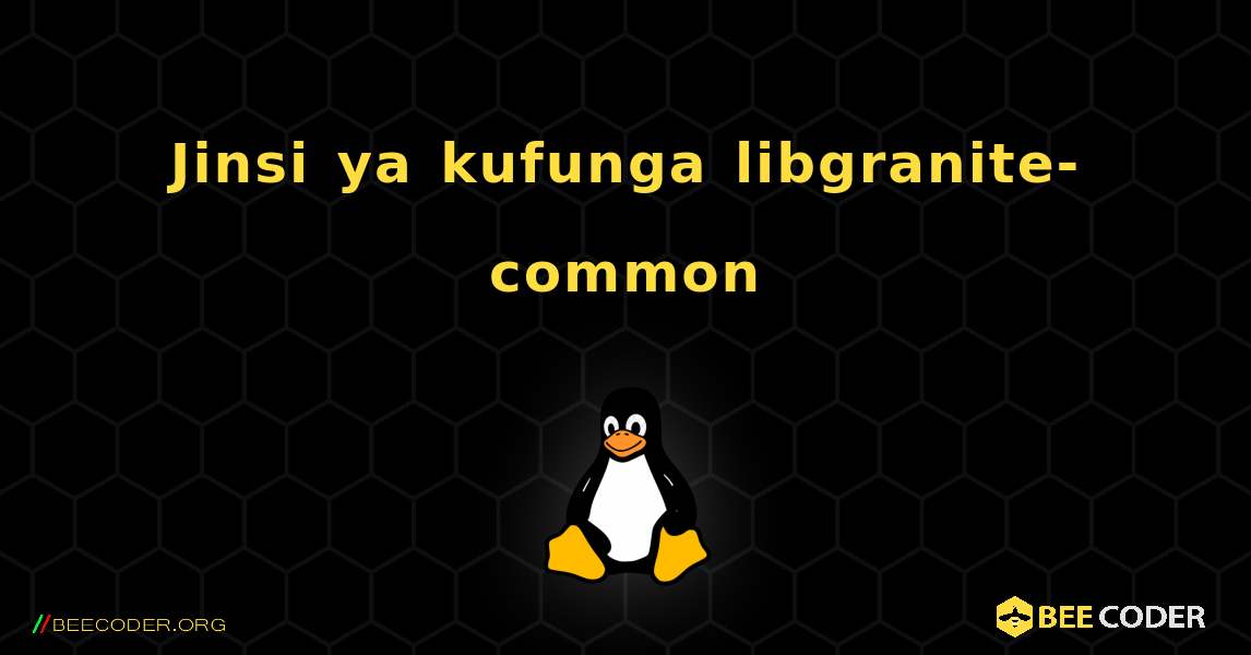 Jinsi ya kufunga libgranite-common . Linux