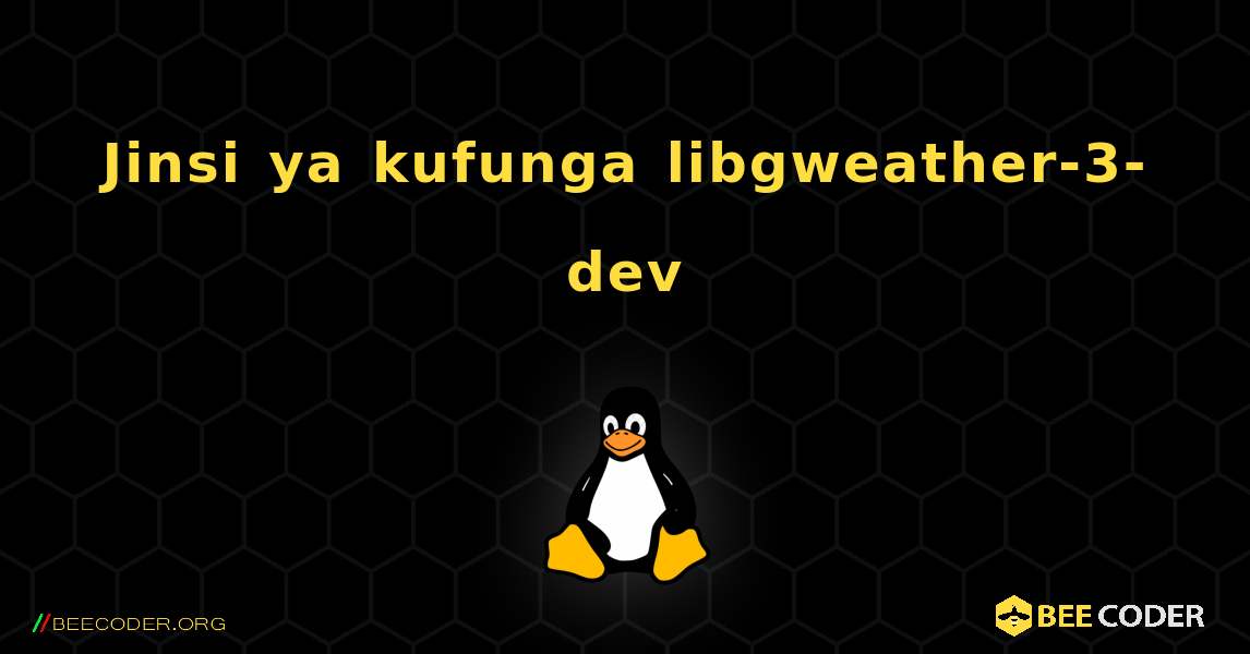 Jinsi ya kufunga libgweather-3-dev . Linux