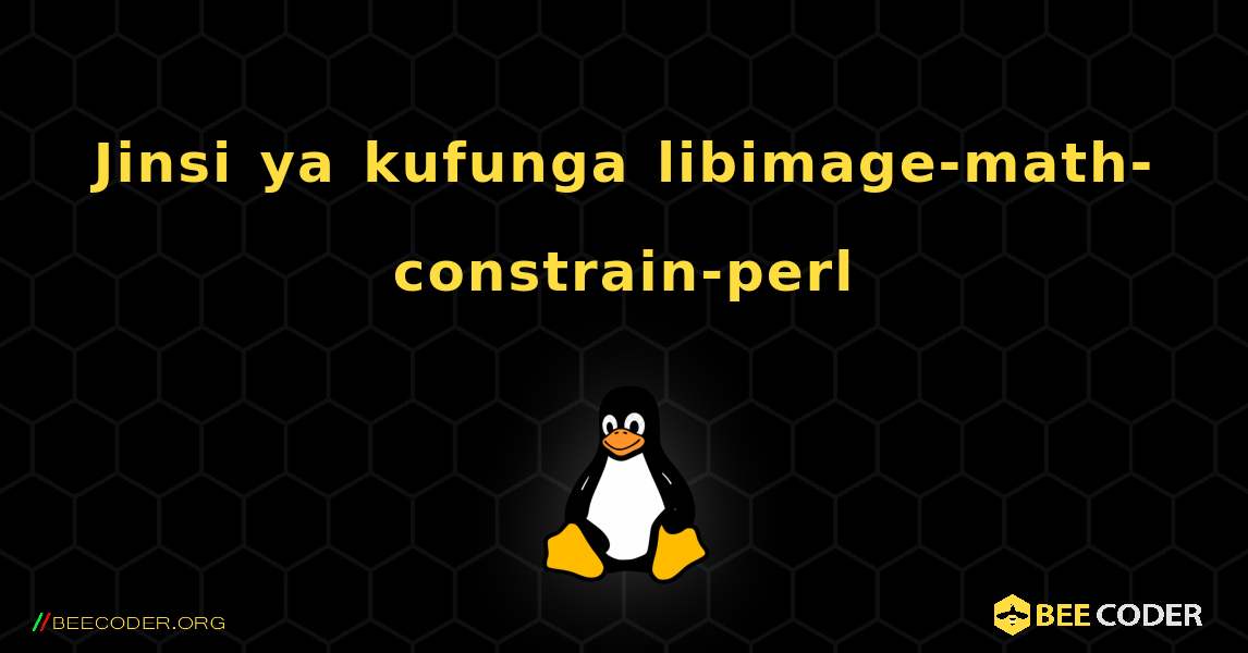 Jinsi ya kufunga libimage-math-constrain-perl . Linux