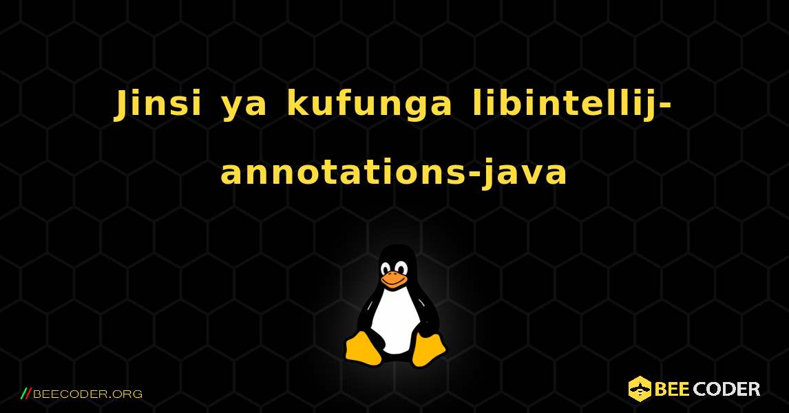 Jinsi ya kufunga libintellij-annotations-java . Linux