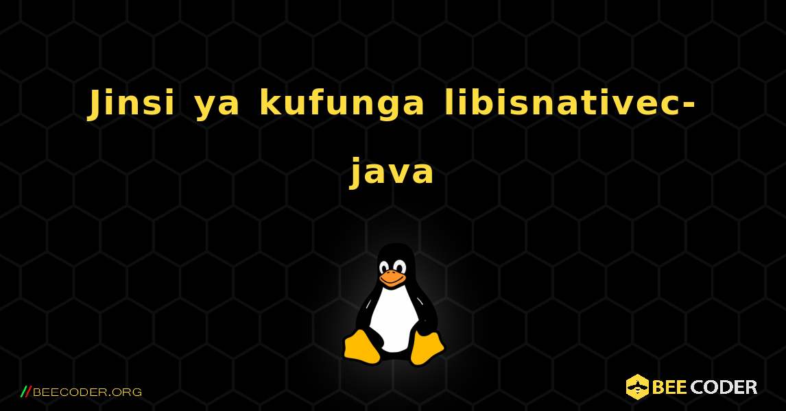 Jinsi ya kufunga libisnativec-java . Linux