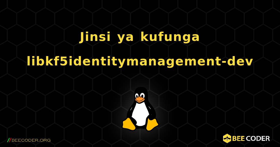 Jinsi ya kufunga libkf5identitymanagement-dev . Linux