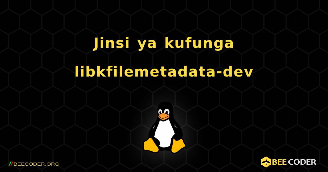 Jinsi ya kufunga libkfilemetadata-dev . Linux