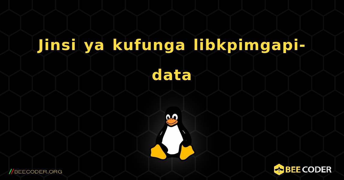 Jinsi ya kufunga libkpimgapi-data . Linux