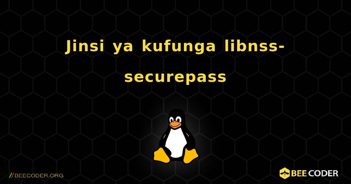 Jinsi ya kufunga libnss-securepass . Linux