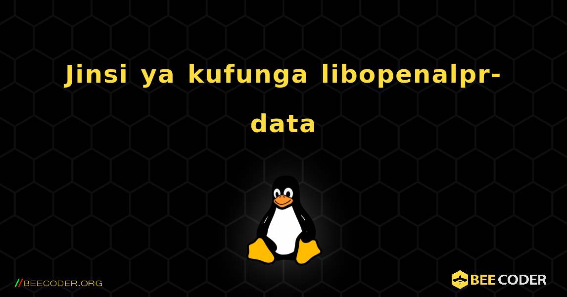 Jinsi ya kufunga libopenalpr-data . Linux