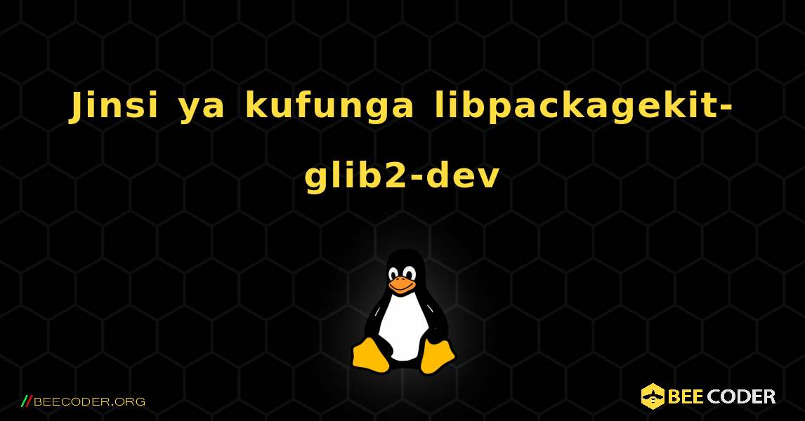 Jinsi ya kufunga libpackagekit-glib2-dev . Linux