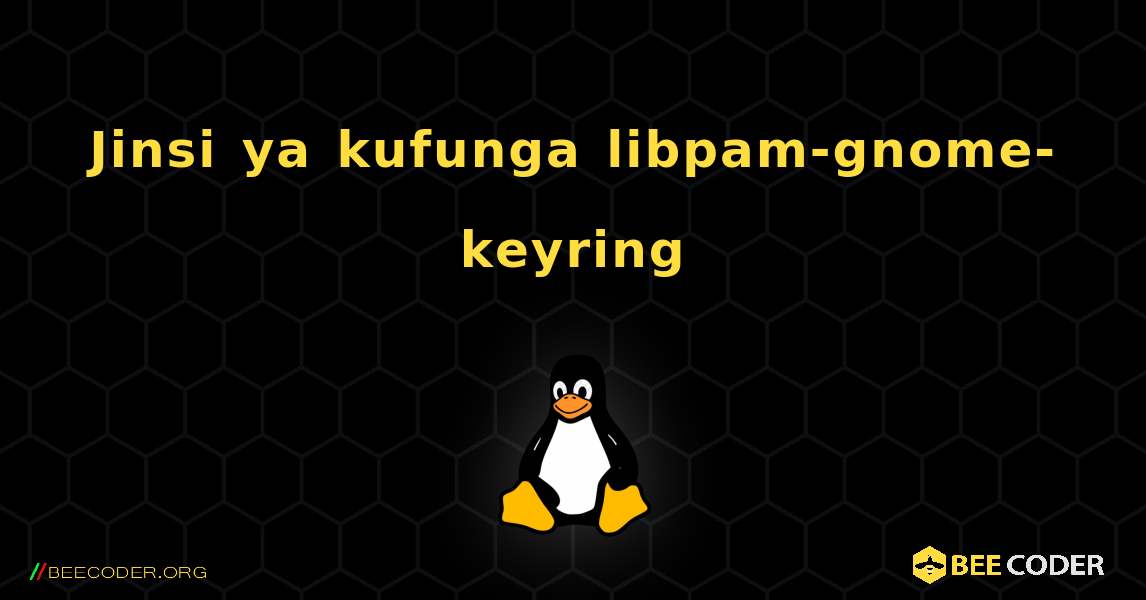 Jinsi ya kufunga libpam-gnome-keyring . Linux