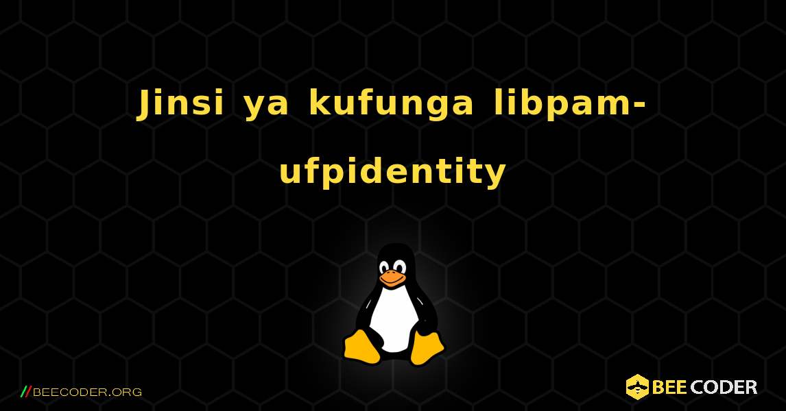 Jinsi ya kufunga libpam-ufpidentity . Linux