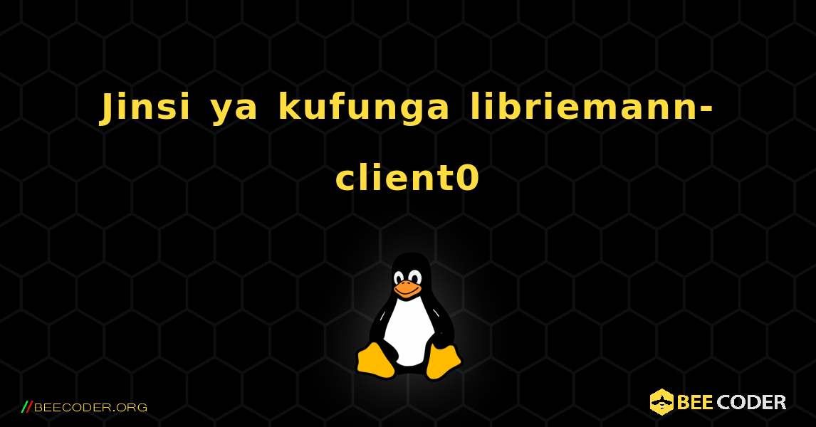 Jinsi ya kufunga libriemann-client0 . Linux