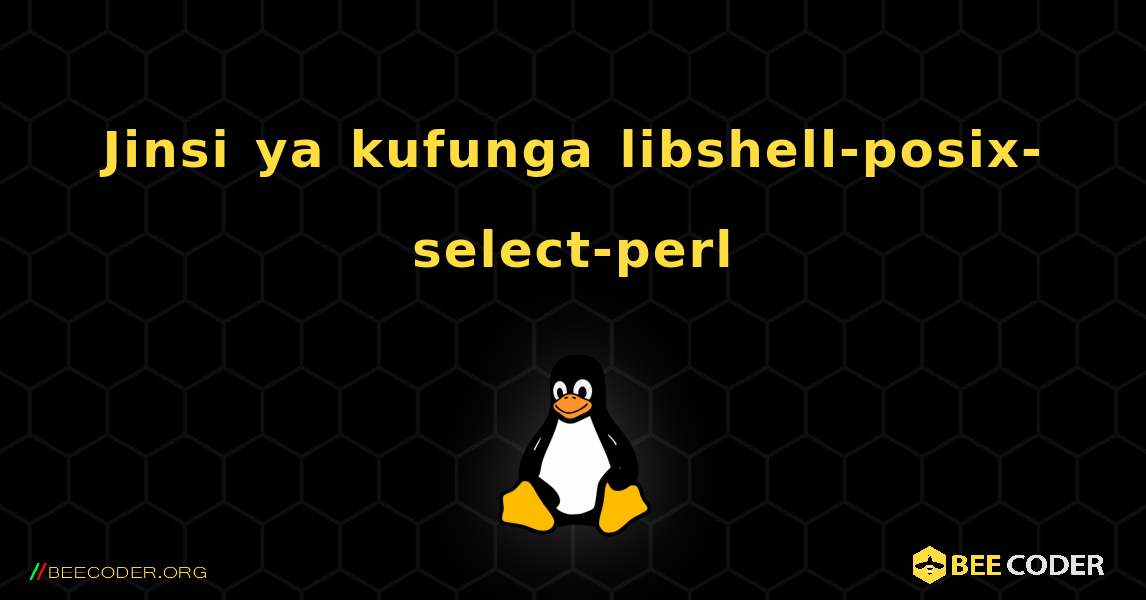 Jinsi ya kufunga libshell-posix-select-perl . Linux