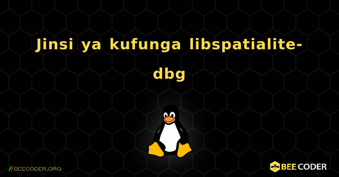 Jinsi ya kufunga libspatialite-dbg . Linux