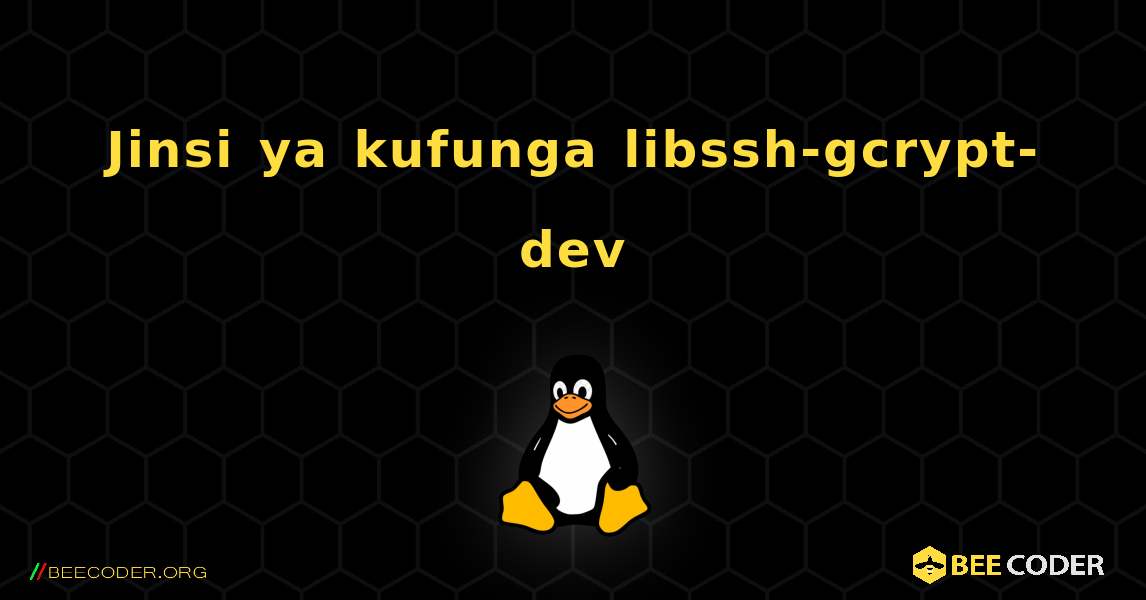 Jinsi ya kufunga libssh-gcrypt-dev . Linux