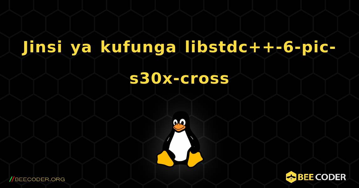 Jinsi ya kufunga libstdc++-6-pic-s30x-cross . Linux