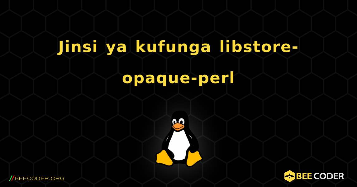 Jinsi ya kufunga libstore-opaque-perl . Linux