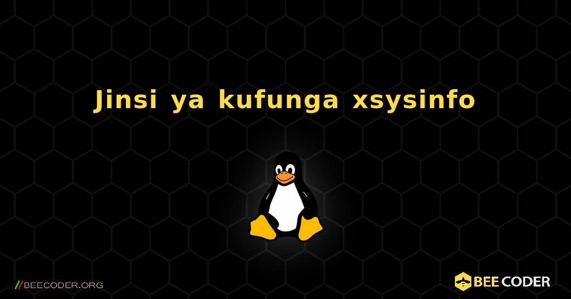 Jinsi ya kufunga xsysinfo . Linux