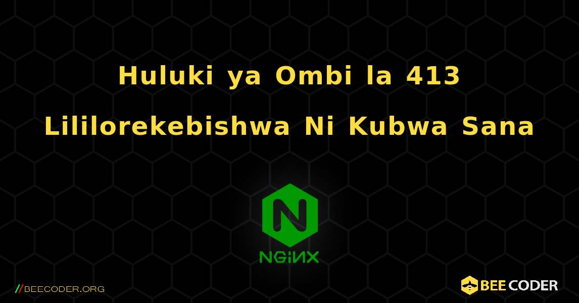 Huluki ya Ombi la 413 Lililorekebishwa Ni Kubwa Sana. NGINX