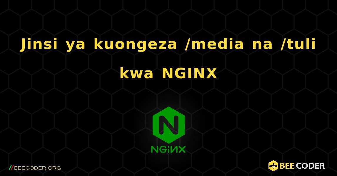 Jinsi ya kuongeza /media na /tuli kwa NGINX. NGINX