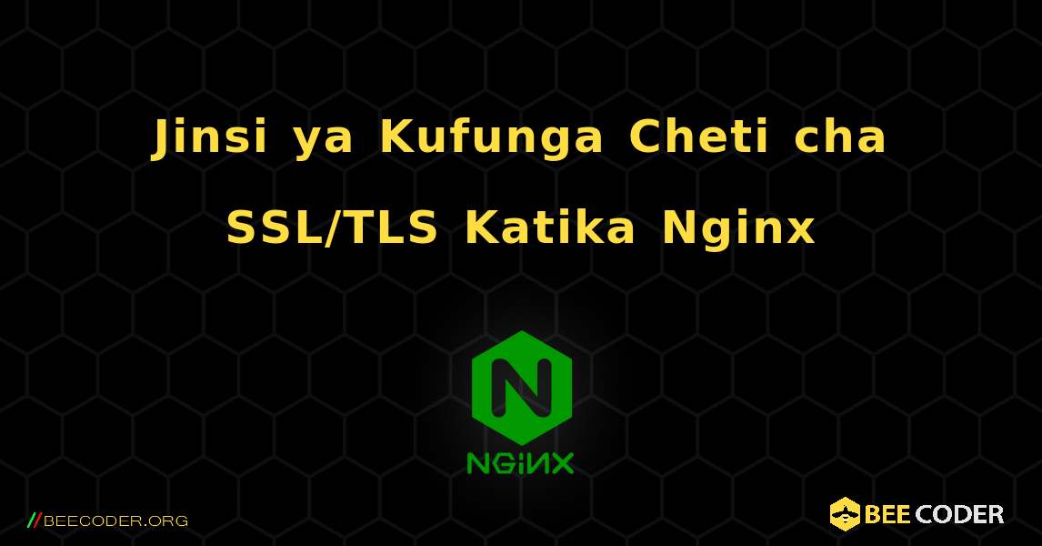 Jinsi ya Kufunga Cheti cha SSL/TLS Katika Nginx. NGINX