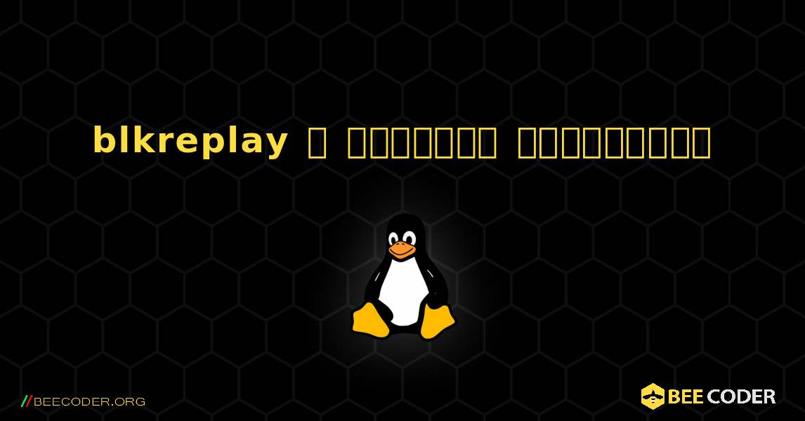 blkreplay  ஐ எவ்வாறு நிறுவுவது. Linux