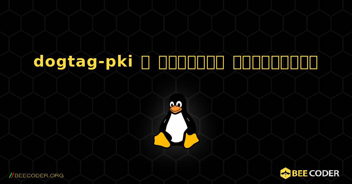 dogtag-pki  ஐ எவ்வாறு நிறுவுவது. Linux