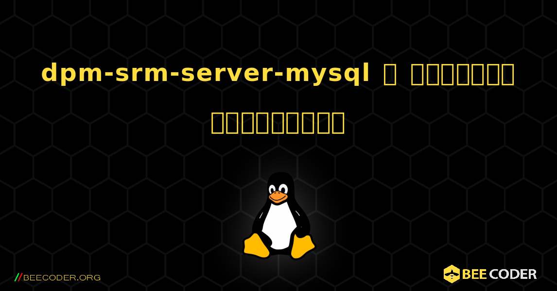 dpm-srm-server-mysql  ஐ எவ்வாறு நிறுவுவது. Linux