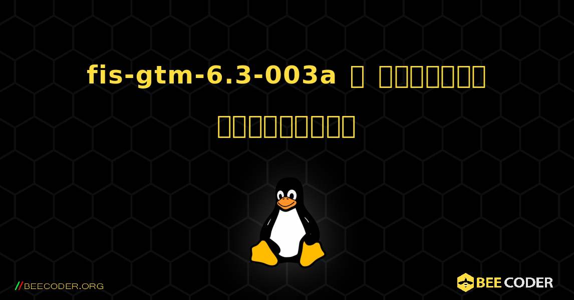 fis-gtm-6.3-003a  ஐ எவ்வாறு நிறுவுவது. Linux