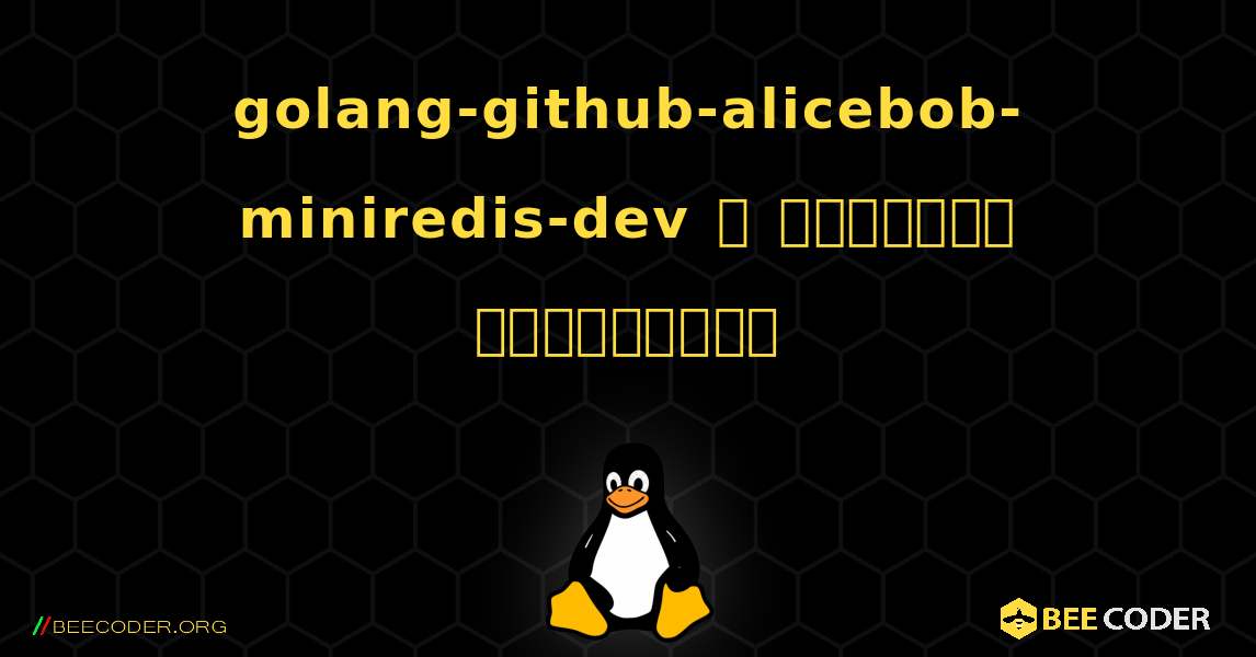 golang-github-alicebob-miniredis-dev  ஐ எவ்வாறு நிறுவுவது. Linux