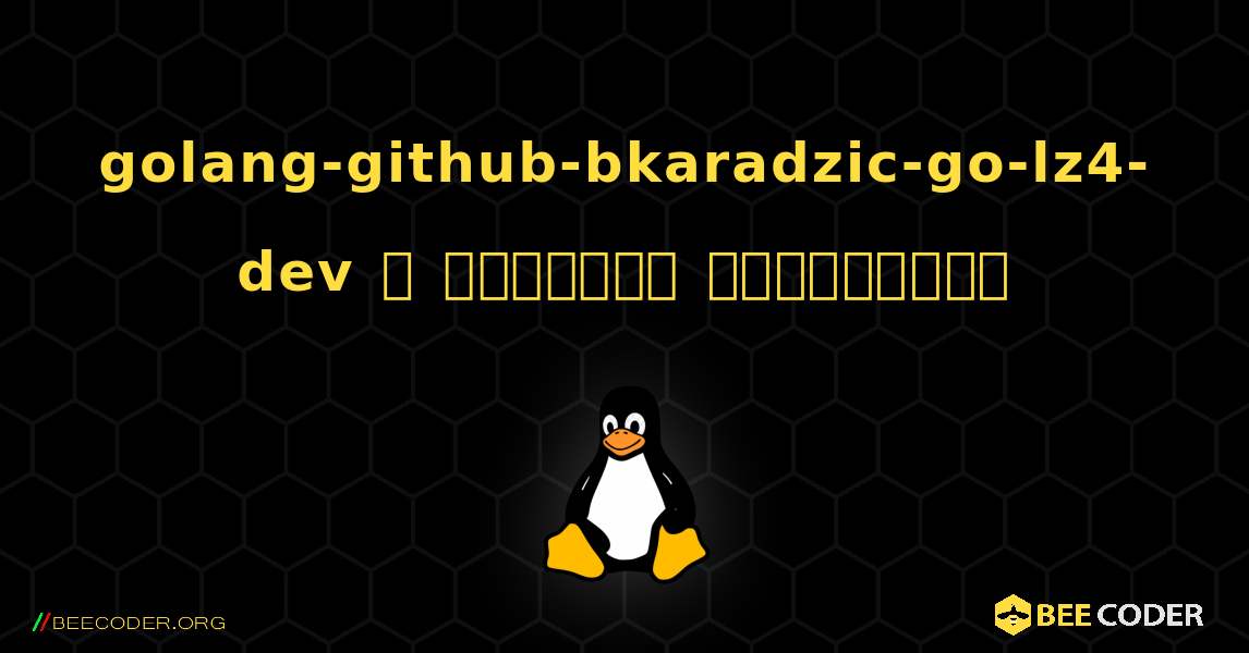 golang-github-bkaradzic-go-lz4-dev  ஐ எவ்வாறு நிறுவுவது. Linux