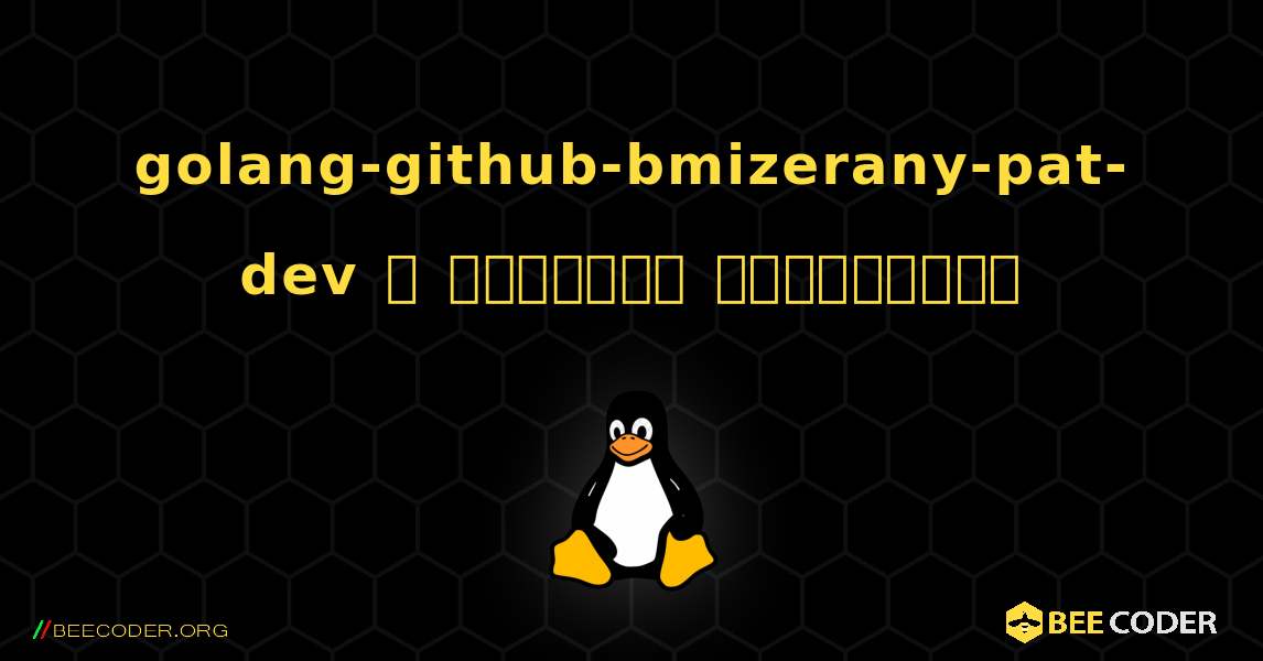 golang-github-bmizerany-pat-dev  ஐ எவ்வாறு நிறுவுவது. Linux