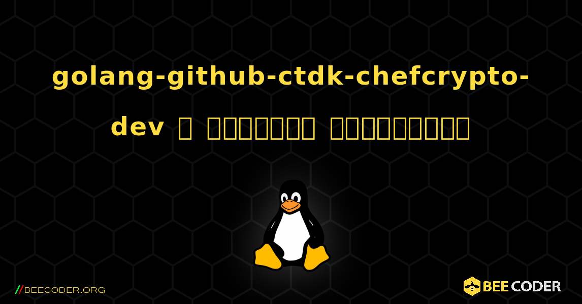 golang-github-ctdk-chefcrypto-dev  ஐ எவ்வாறு நிறுவுவது. Linux
