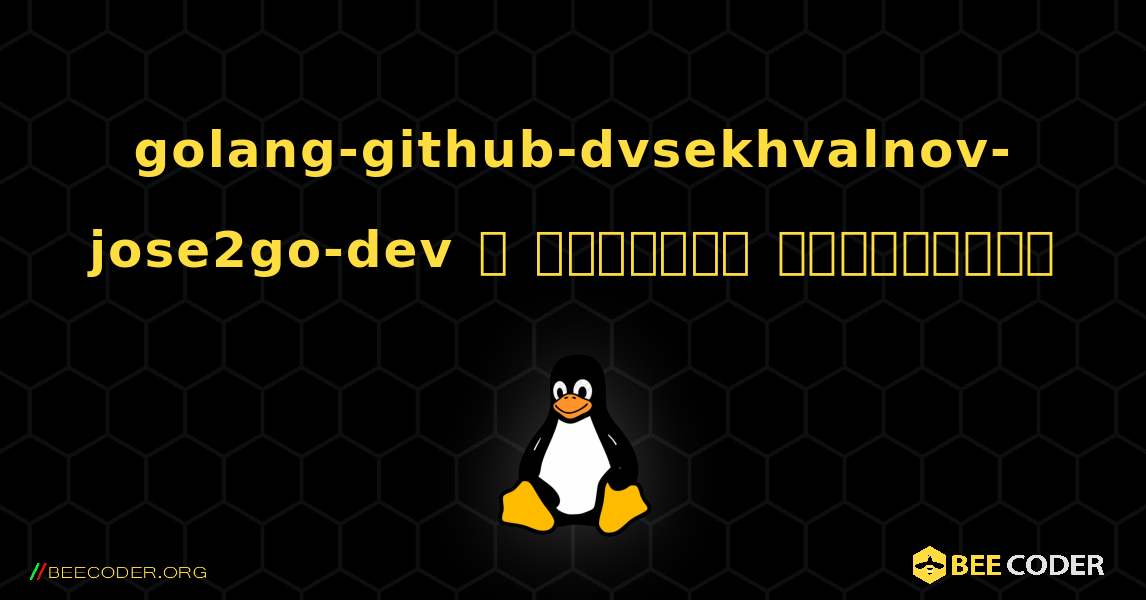 golang-github-dvsekhvalnov-jose2go-dev  ஐ எவ்வாறு நிறுவுவது. Linux