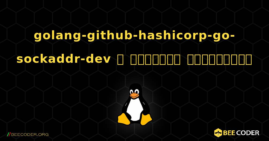 golang-github-hashicorp-go-sockaddr-dev  ஐ எவ்வாறு நிறுவுவது. Linux