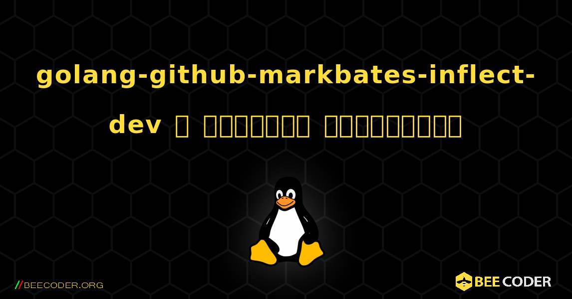 golang-github-markbates-inflect-dev  ஐ எவ்வாறு நிறுவுவது. Linux