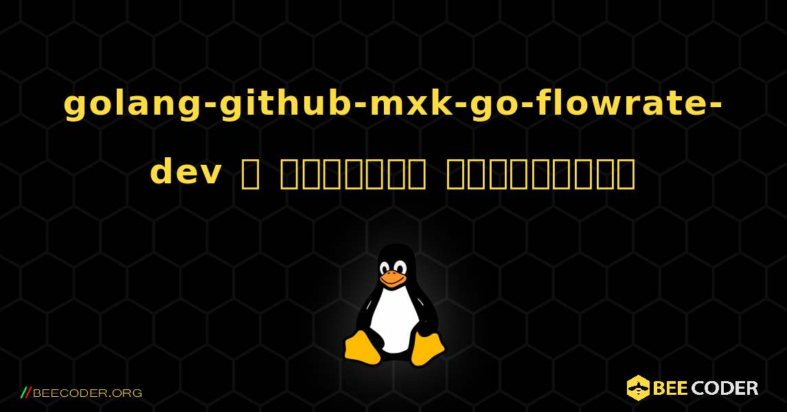 golang-github-mxk-go-flowrate-dev  ஐ எவ்வாறு நிறுவுவது. Linux